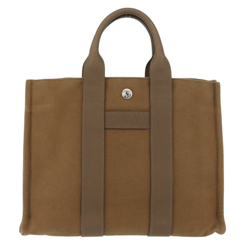 【日本直送】愛馬仕 Sac Arne PM 手袋 帆布 米色 銀色 正品 mr2287A-12