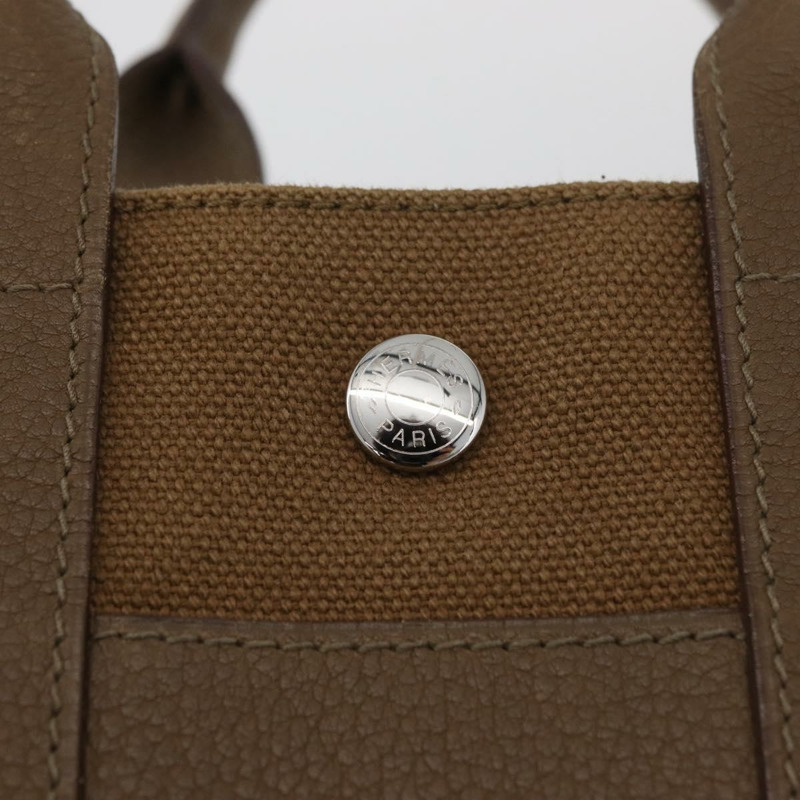 【日本直送】愛馬仕 Sac Arne PM 手袋 帆布 米色 銀色 正品 mr2287A-16