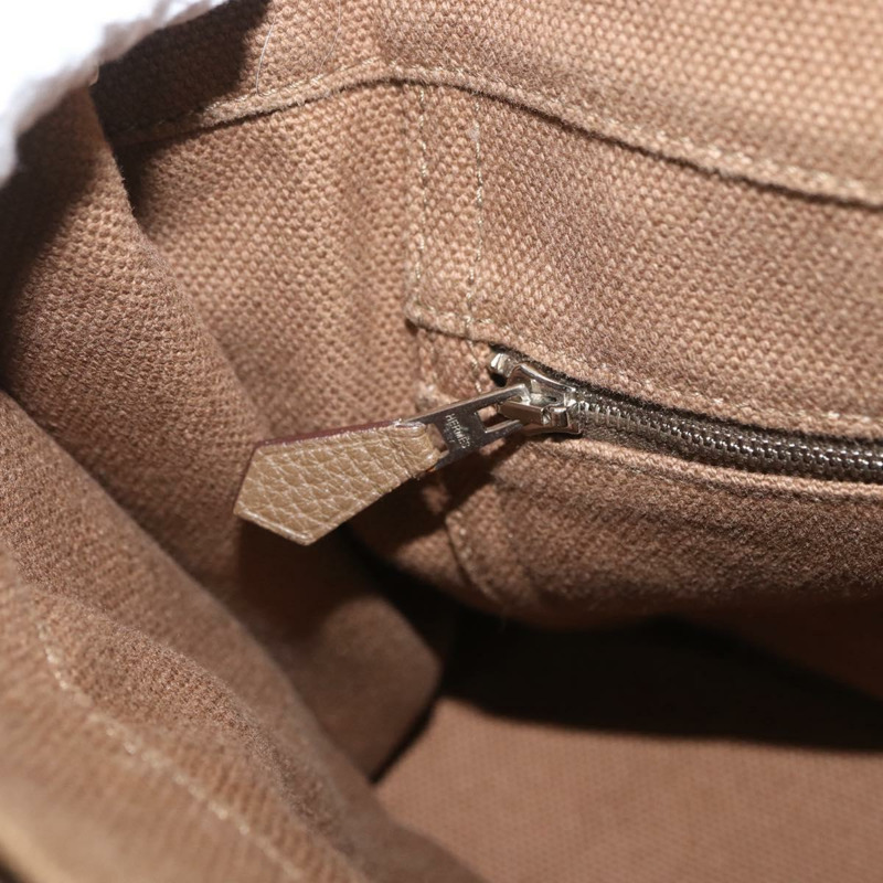 【日本直送】愛馬仕 Sac Arne PM 手袋 帆布 米色 銀色 正品 mr2287A-19