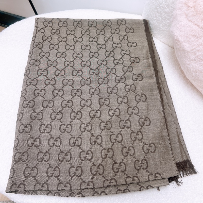 Gucci 棕色絲巾/圍巾 200x70-0