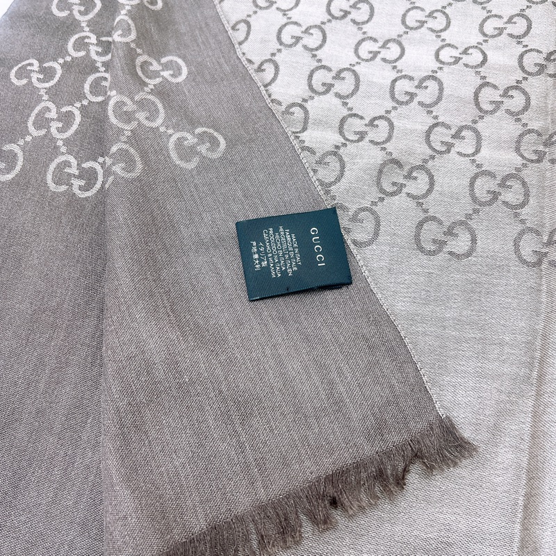 Gucci 棕色絲巾/圍巾 200x70-2