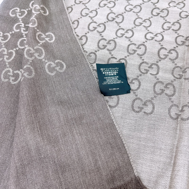 Gucci 棕色絲巾/圍巾 200x70-3