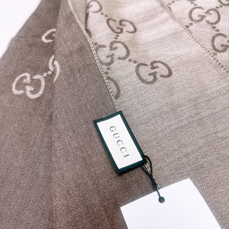 Gucci 棕色絲巾/圍巾 200x70-4