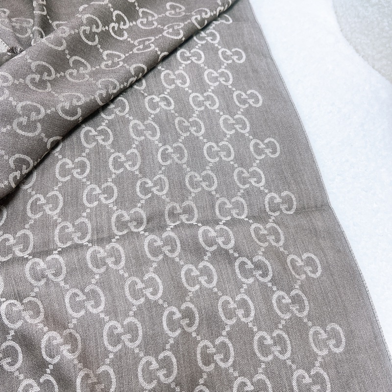 Gucci 棕色絲巾/圍巾 200x70-5