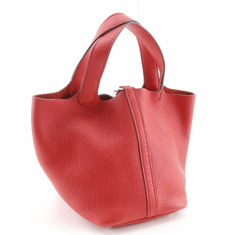 愛馬仕 Picotin Lock 18 PM 手提包，Taurillon Clemence 皮革，2019 年款，紅色，D 型皮帶扣，18K PM，女士款。-2