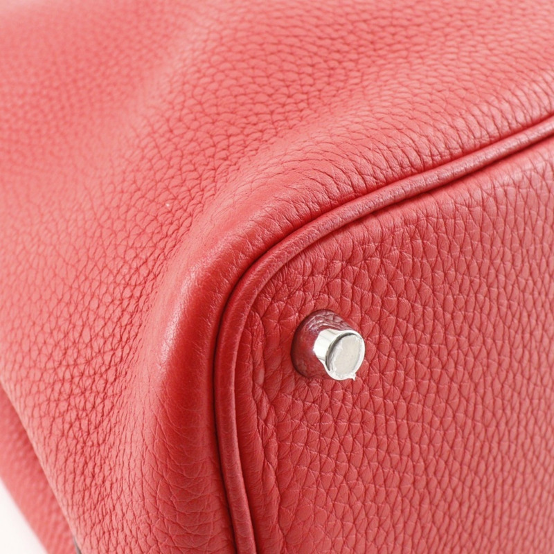愛馬仕 Picotin Lock 18 PM 手提包，Taurillon Clemence 皮革，2019 年款，紅色，D 型皮帶扣，18K PM，女士款。-3