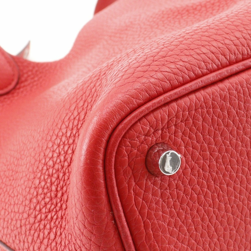 愛馬仕 Picotin Lock 18 PM 手提包，Taurillon Clemence 皮革，2019 年款，紅色，D 型皮帶扣，18K PM，女士款。-5