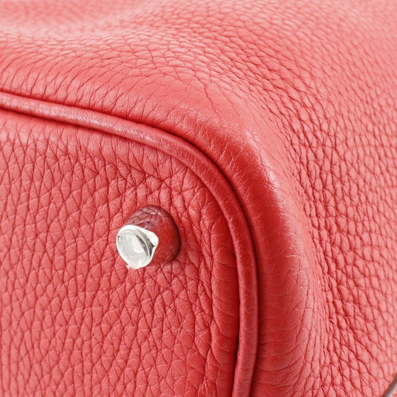 愛馬仕 Picotin Lock 18 PM 手提包，Taurillon Clemence 皮革，2019 年款，紅色，D 型皮帶扣，18K PM，女士款。-6