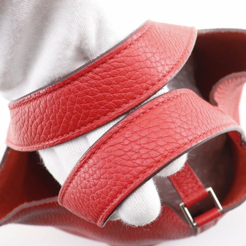 愛馬仕 Picotin Lock 18 PM 手提包，Taurillon Clemence 皮革，2019 年款，紅色，D 型皮帶扣，18K PM，女士款。-7