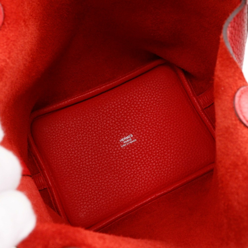 愛馬仕 Picotin Lock 18 PM 手提包，Taurillon Clemence 皮革，2019 年款，紅色，D 型皮帶扣，18K PM，女士款。-8