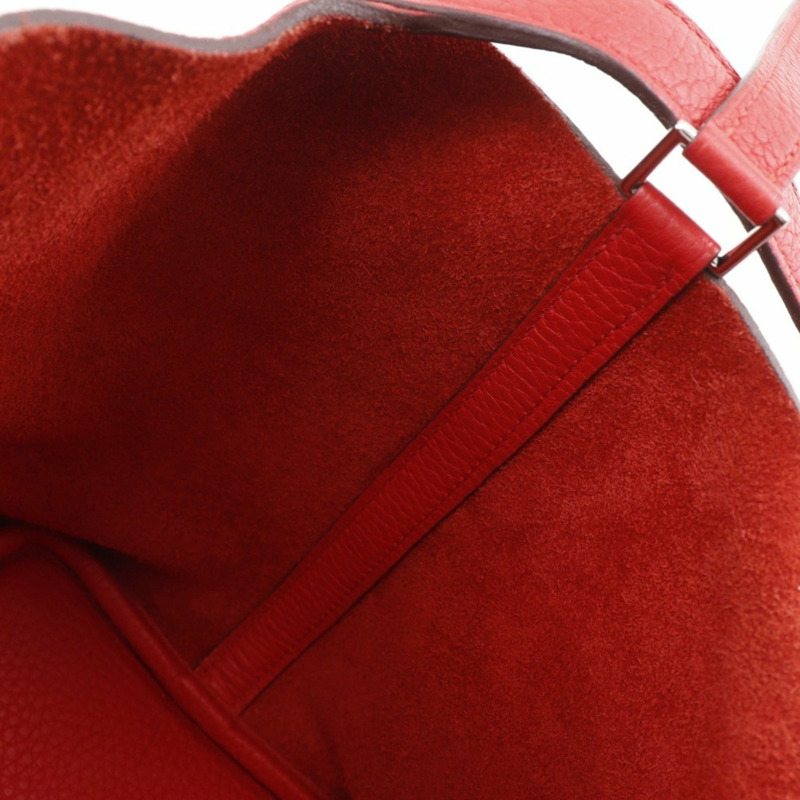 愛馬仕 Picotin Lock 18 PM 手提包，Taurillon Clemence 皮革，2019 年款，紅色，D 型皮帶扣，18K PM，女士款。-9