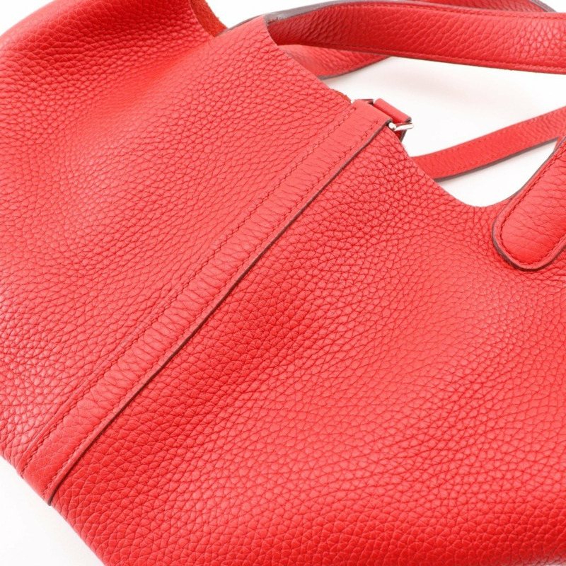 愛馬仕 Picotin Lock 18 PM 手提包，Taurillon Clemence 皮革，2019 年款，紅色，D 型皮帶扣，18K PM，女士款。-13