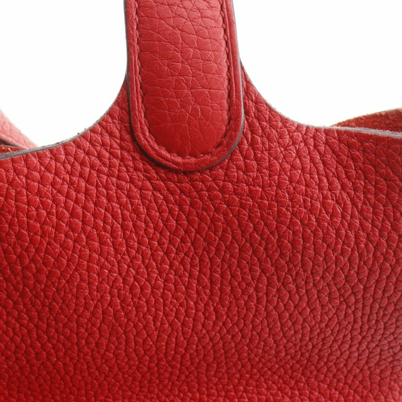 愛馬仕 Picotin Lock 18 PM 手提包，Taurillon Clemence 皮革，2019 年款，紅色，D 型皮帶扣，18K PM，女士款。-16
