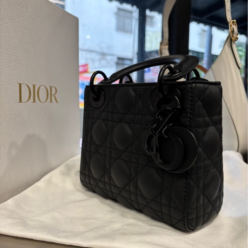 全新專櫃半價🌟Dior Lady 啞光黑 迷你包-0
