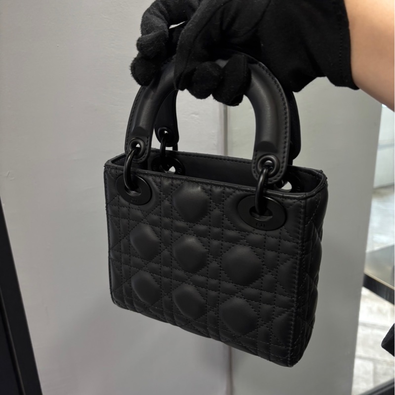 全新專櫃半價🌟Dior Lady 啞光黑 迷你包-1