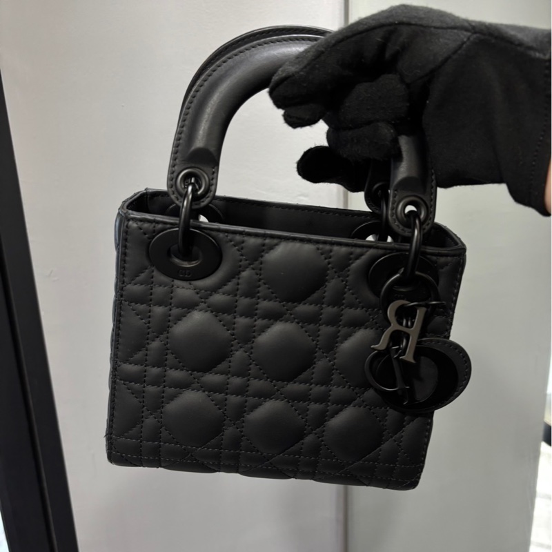 全新專櫃半價🌟Dior Lady 啞光黑 迷你包-3