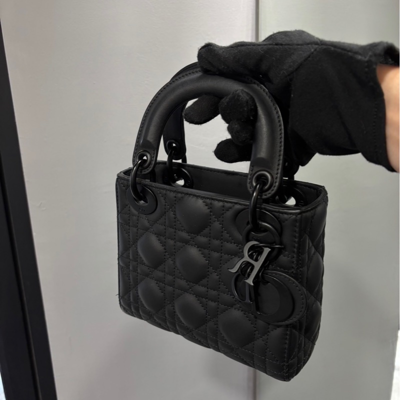 全新專櫃半價🌟Dior Lady 啞光黑 迷你包-4