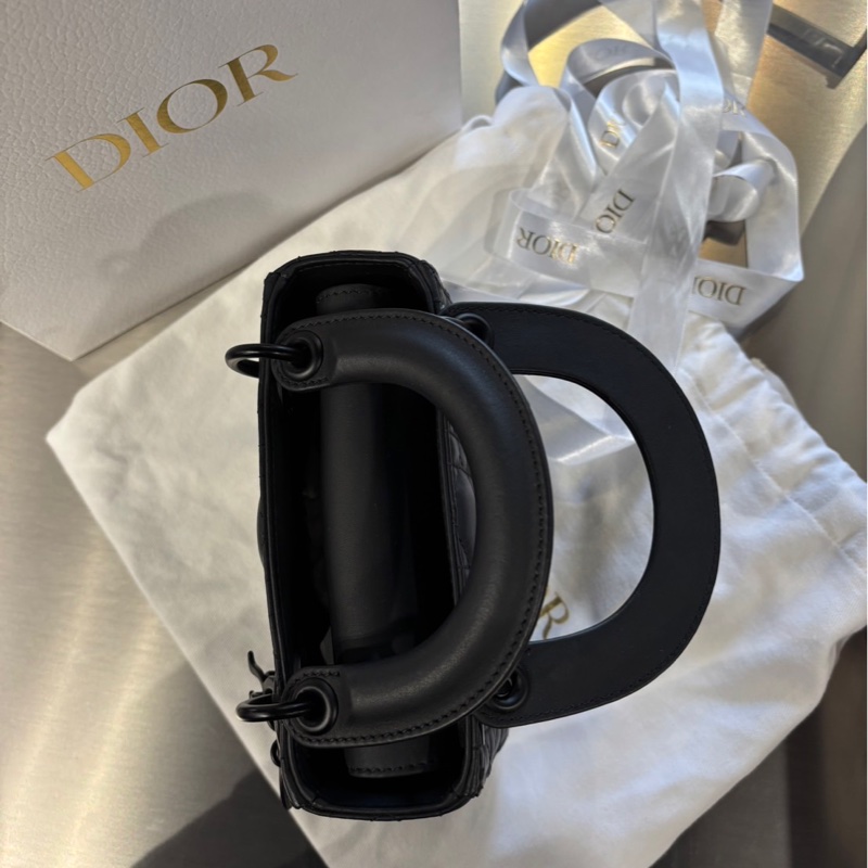 全新專櫃半價🌟Dior Lady 啞光黑 迷你包-8