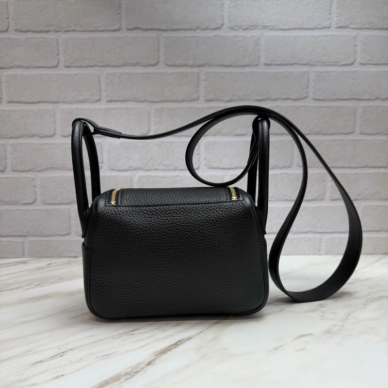 愛馬仕 Hermès mini lindy 一代 黑色金釦-6