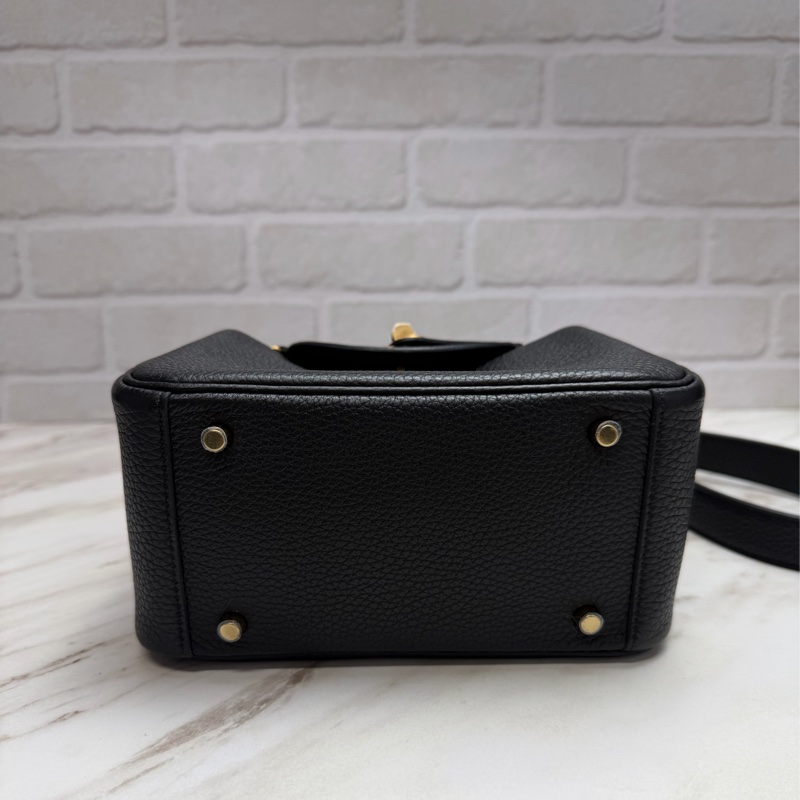 愛馬仕 Hermès mini lindy 一代 黑色金釦-7