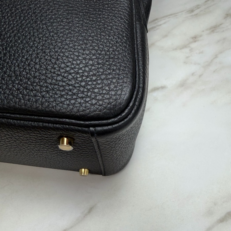 愛馬仕 Hermès mini lindy 一代 黑色金釦-11
