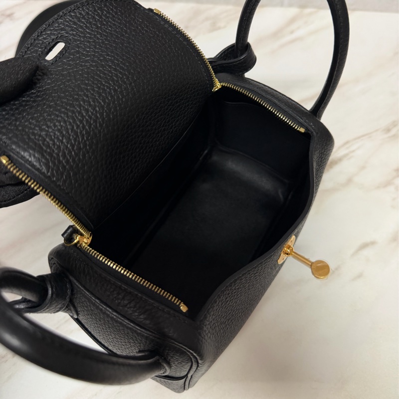 愛馬仕 Hermès mini lindy 一代 黑色金釦-12