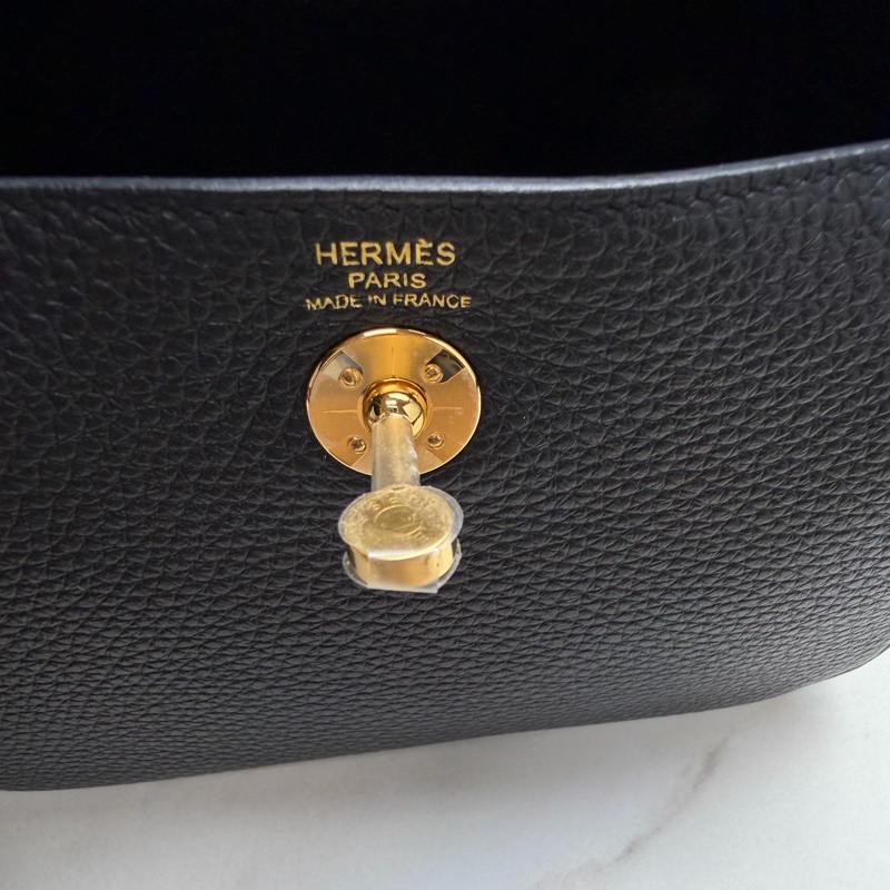 愛馬仕 Hermès mini lindy 一代 黑色金釦-16