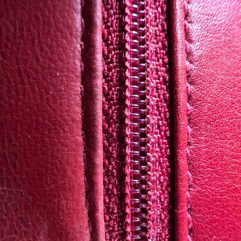 Chanel Vintage 紅金圓扣菱格鍊條包-17