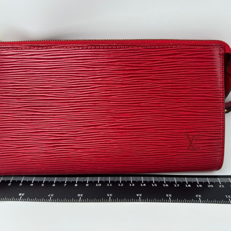 Louis Vuitton Epi 水波紋紅色麻將包-5