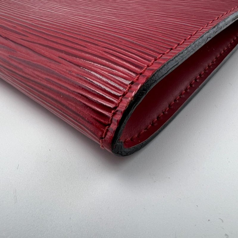 Louis Vuitton Epi 水波紋紅色麻將包-10