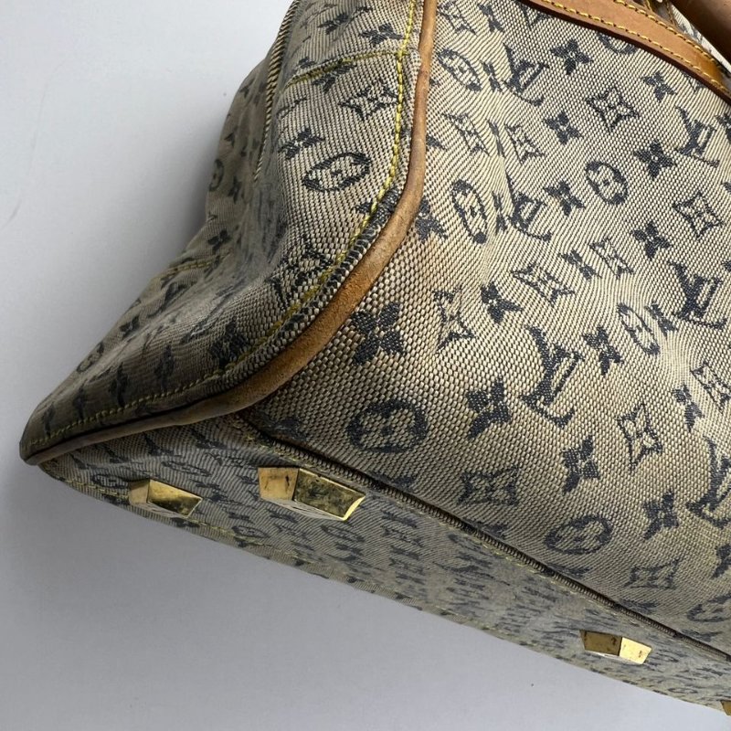 Louis Vuitton 丹寧老花波士頓手提包-10