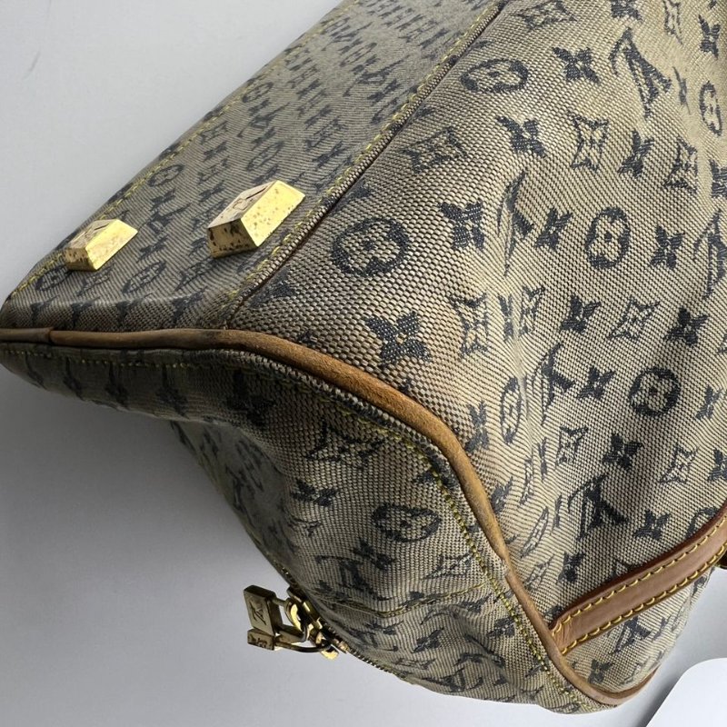 Louis Vuitton 丹寧老花波士頓手提包-11