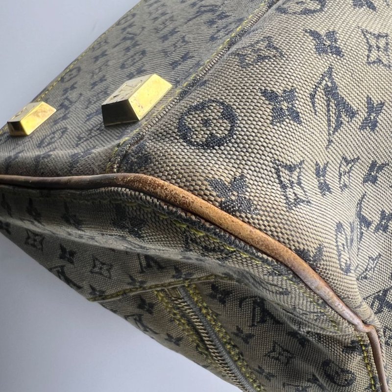 Louis Vuitton 丹寧老花波士頓手提包-12