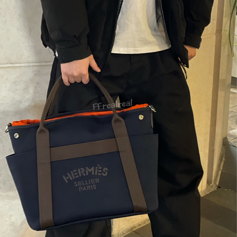 閑置未使用品 𝙃𝙀𝙍𝙈𝙀𝙎愛馬仕 馬術用品收納包 防水帆布包-4