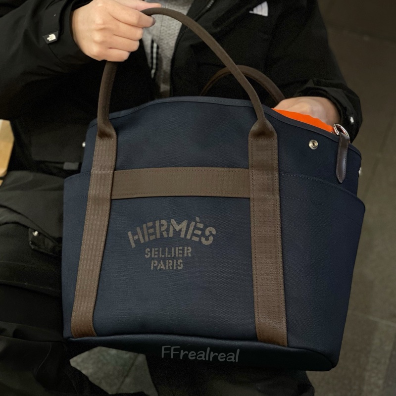 閑置未使用品 𝙃𝙀𝙍𝙈𝙀𝙎愛馬仕 馬術用品收納包 防水帆布包-5