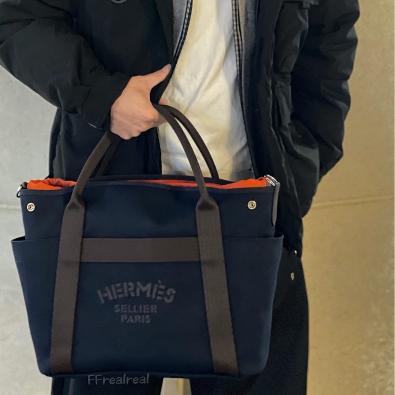 閑置未使用品 𝙃𝙀𝙍𝙈𝙀𝙎愛馬仕 馬術用品收納包 防水帆布包-12