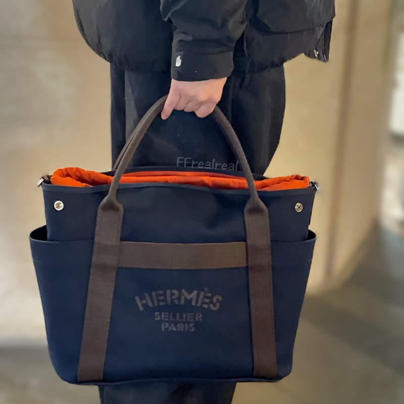 閑置未使用品 𝙃𝙀𝙍𝙈𝙀𝙎愛馬仕 馬術用品收納包 防水帆布包-13