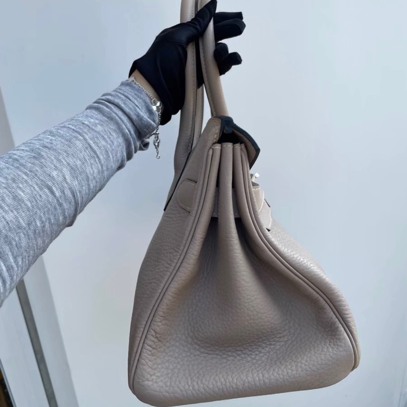 愛馬仕birkin shoulder 42 斑鳩灰銀扣 togo皮 框M刻 原始閒置成色,保存很好,幾乎沒用過-3