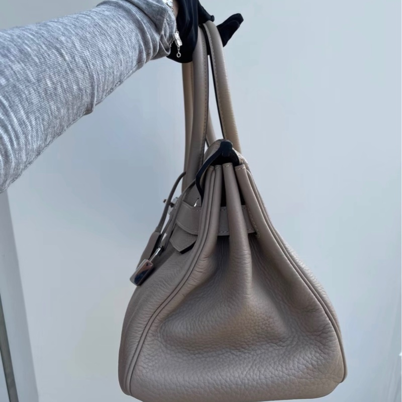 愛馬仕birkin shoulder 42 斑鳩灰銀扣 togo皮 框M刻 原始閒置成色,保存很好,幾乎沒用過-4