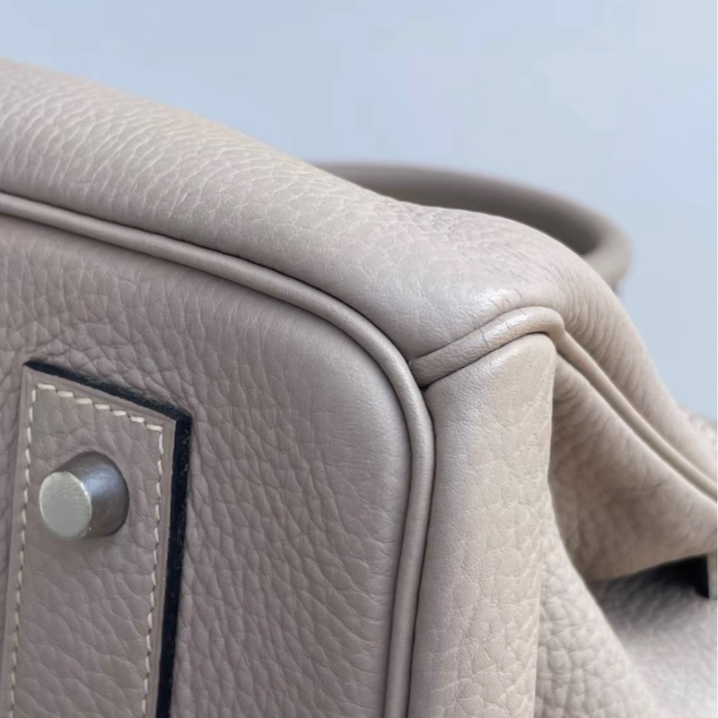 愛馬仕birkin shoulder 42 斑鳩灰銀扣 togo皮 框M刻 原始閒置成色,保存很好,幾乎沒用過-5