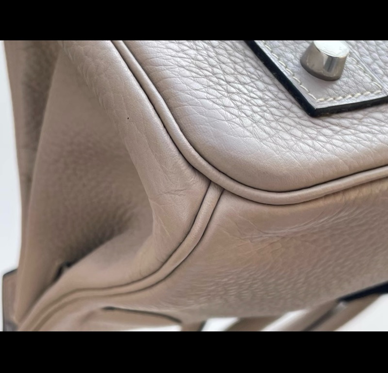 愛馬仕birkin shoulder 42 斑鳩灰銀扣 togo皮 框M刻 原始閒置成色,保存很好,幾乎沒用過-8