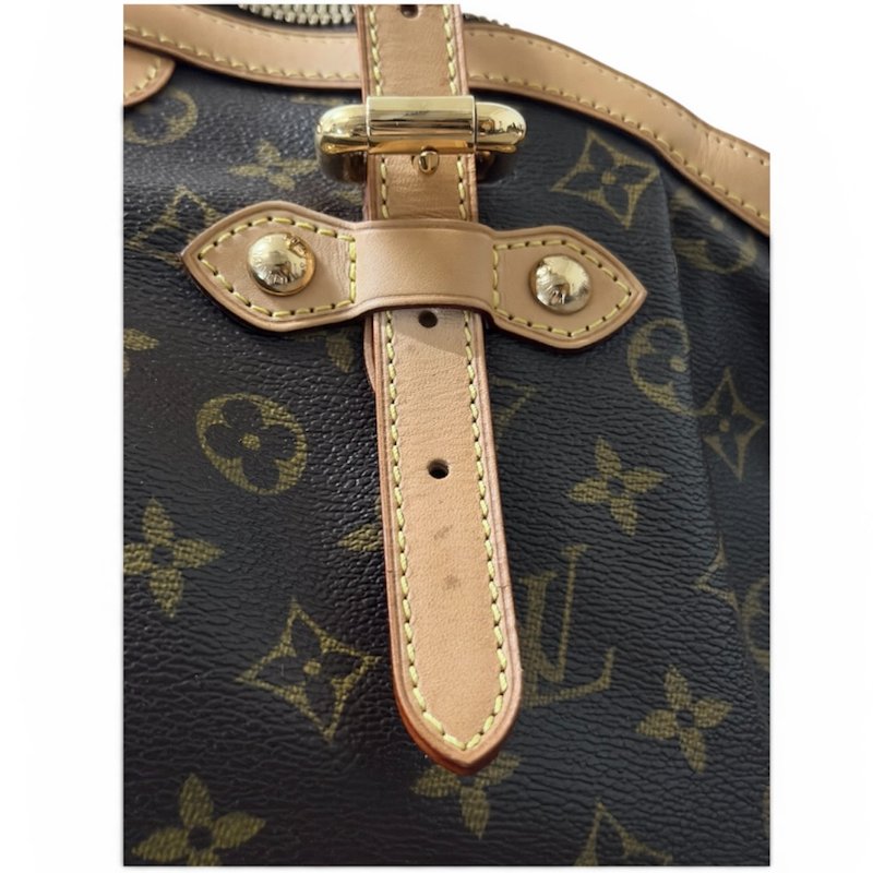【極新品】LV Louis Vuitton Tivoli PM 經典老花褶皺手提水餃包-3
