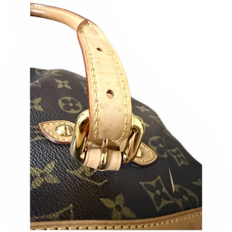 【極新品】LV Louis Vuitton Tivoli PM 經典老花褶皺手提水餃包-4