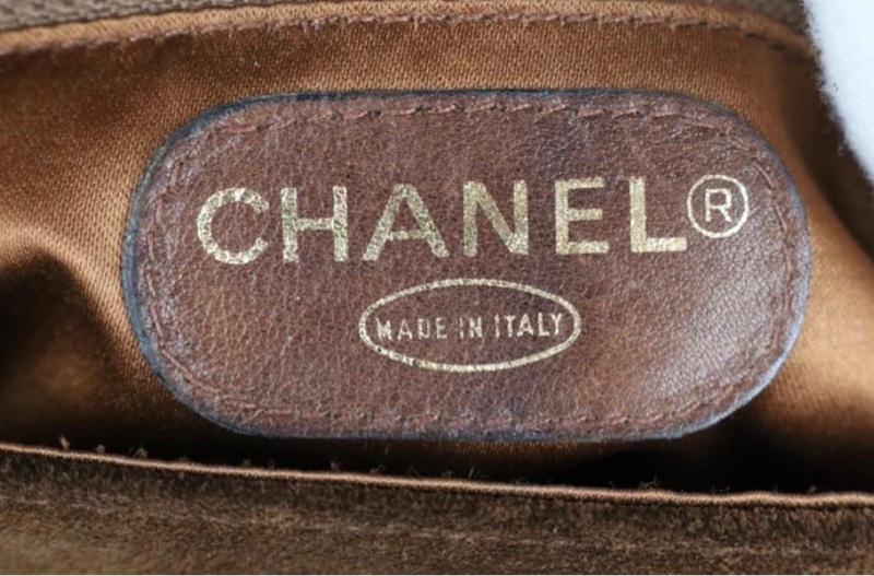 「JL精品代購」9新 Chanel 香奈兒麂皮咖色郵差包-9