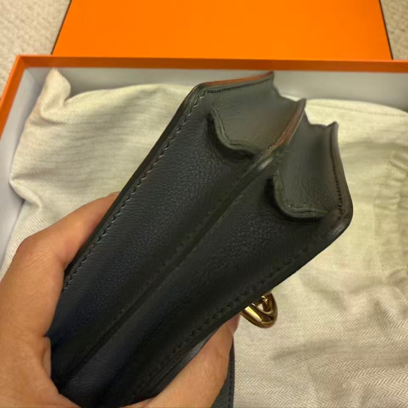 🌈Hermes💚Mini Roulis💚杏仁綠金扣🌈98新🌈🌟Evercolor皮🌟Stamp U🌟miniroulis🌟roulis🌟豬鼻子🌟愛馬仕🌟-4