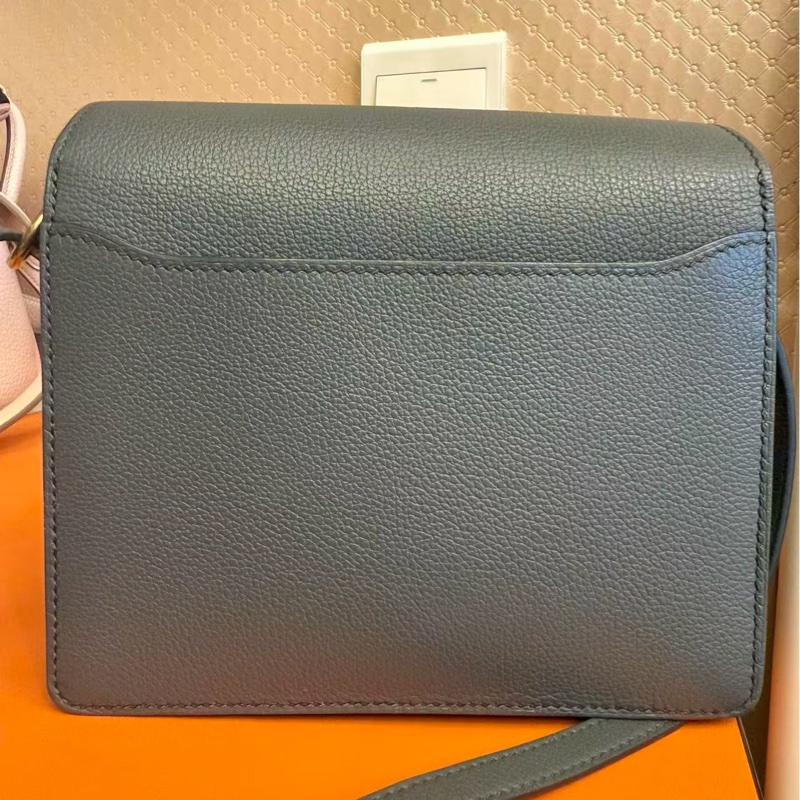 🌈Hermes💚Mini Roulis💚杏仁綠金扣🌈98新🌈🌟Evercolor皮🌟Stamp U🌟miniroulis🌟roulis🌟豬鼻子🌟愛馬仕🌟-5