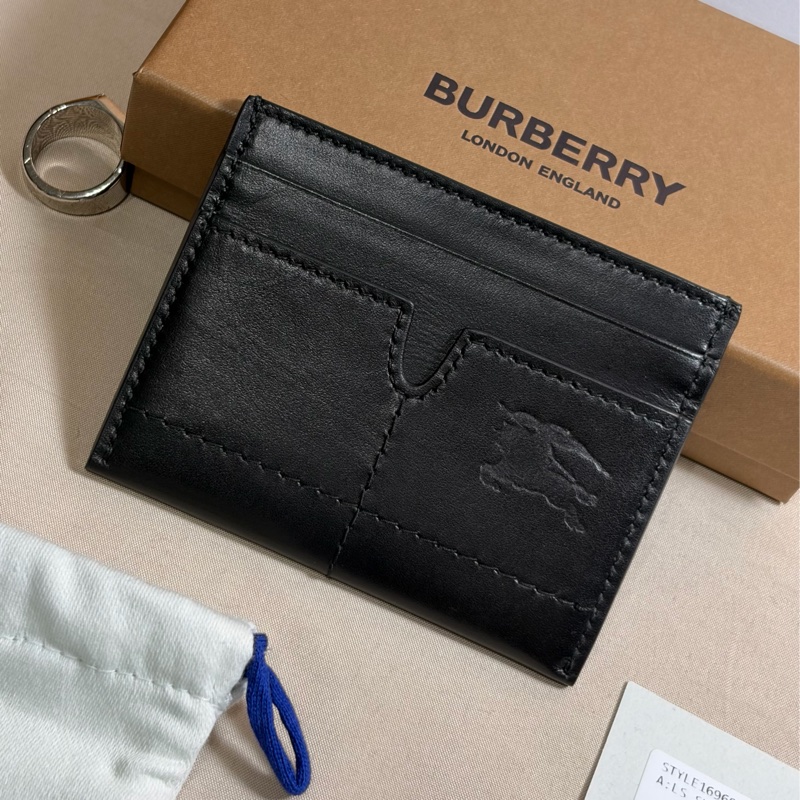 🎁全新盒裝 送禮首選 2025 新款 Burberry 巴寶莉 黑金戰馬皮革5卡名片夾/卡夾-3