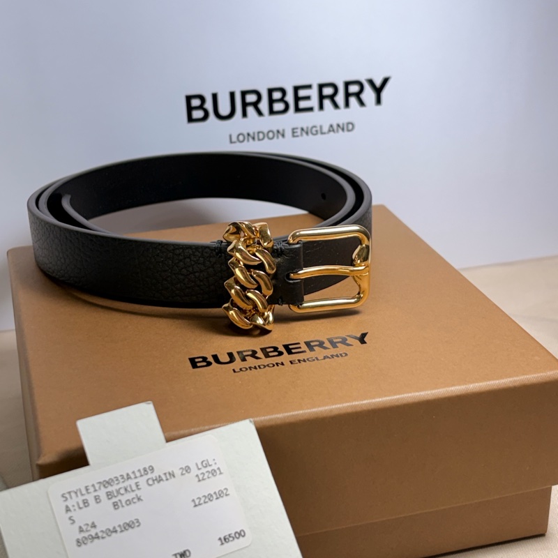 ‼️全台最甜 🎁全新盒裝 Burberry 巴寶莉 2024 超美黑金皮帶(原價16500)-0