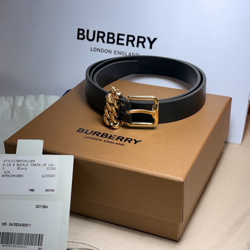‼️全台最甜 🎁全新盒裝 Burberry 巴寶莉 2024 超美黑金皮帶(原價16500)-2