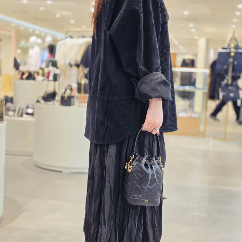 ⏰當季新品 原價6萬1千2🌺Fendi 8BS093 迷你 FF 立體浮雕Mon Tresor 包 黑色/附肩帶-14